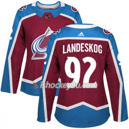 Dame NHL Colorado Avalanche Trøje Gabriel Landeskog 92 Adidas 2017-2018 Vinrød Authentic